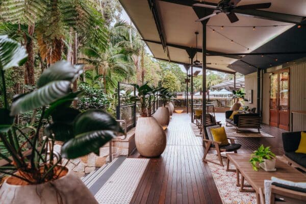 crystalbrook byron rainforest luxe deck and outdoor lounge
