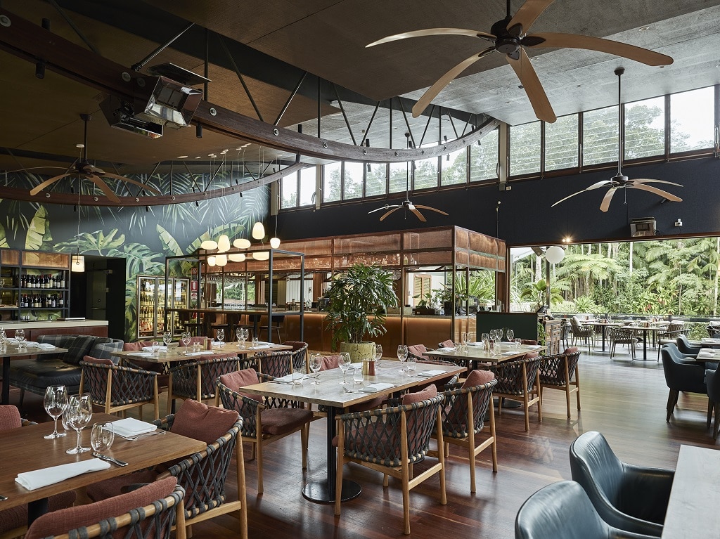 Lush green eco dining experience at Forest Restaurant in the Crystalbrook Byron Resort