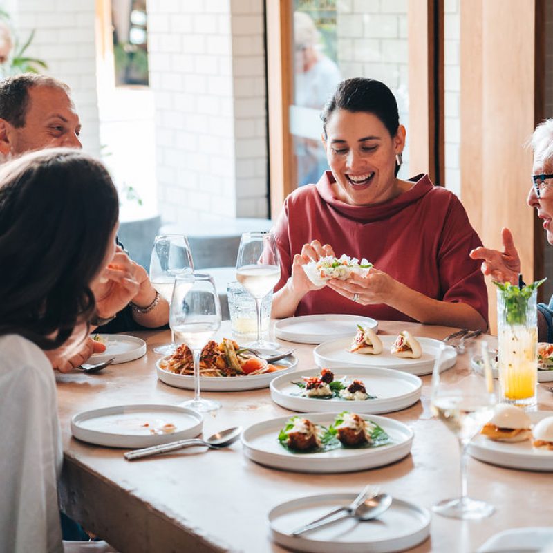 Diners enjoying lunch on James Street